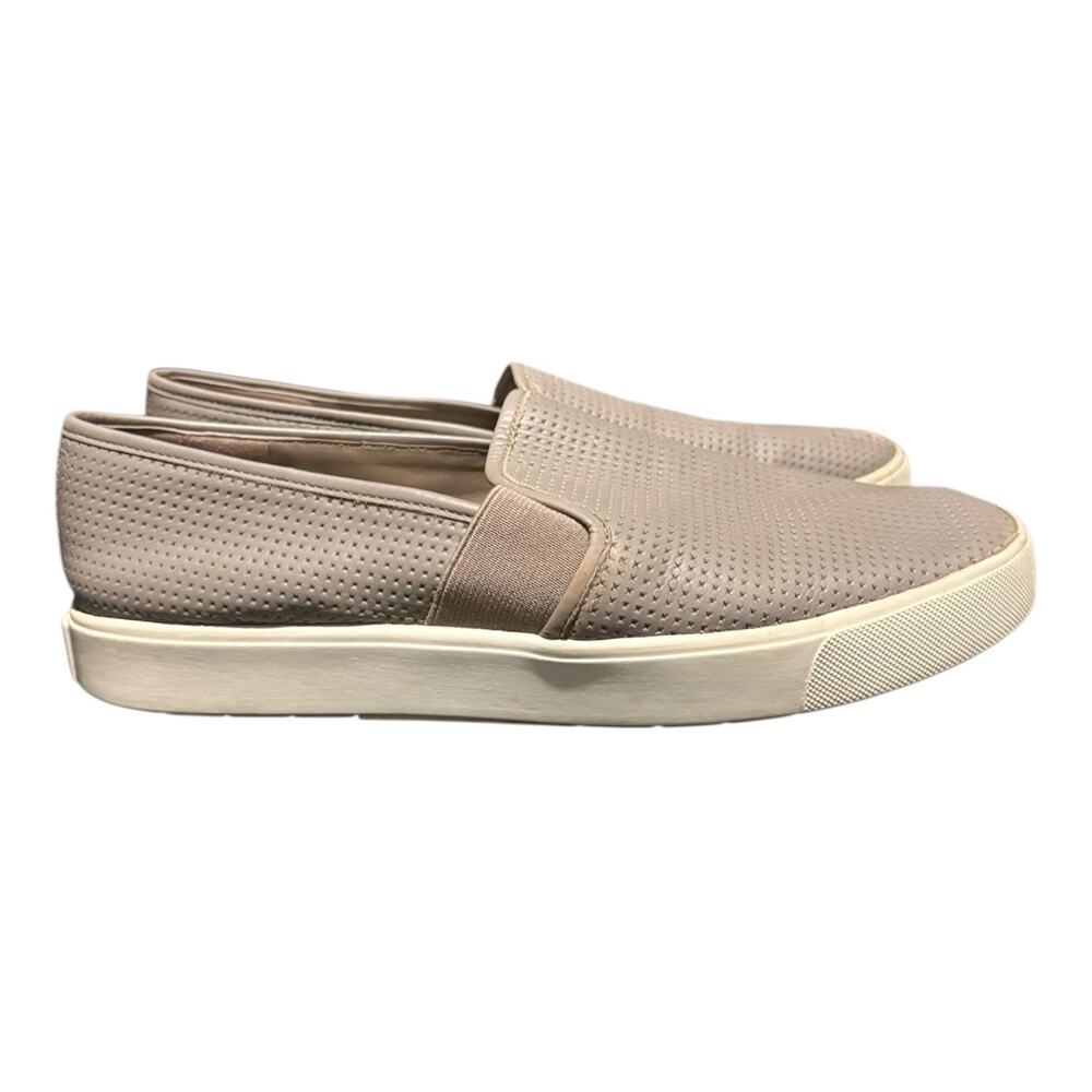 Vince Women's Gray Blair Perforated Leather Slip-On Sneaker Shoes Size 8.5 M - Picture 2 of 9